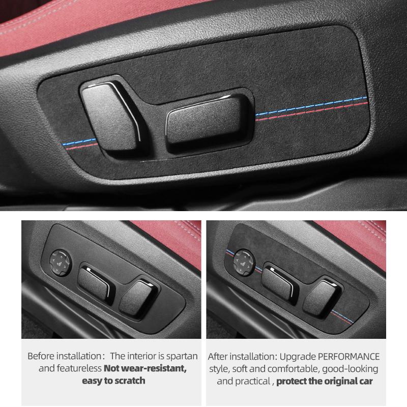 For BMW X3 G01 X4 G02 Made of Alcantara Seat Adjustment Buttons Panel Trim Protect Stickers Car Interior Tuning Accessories