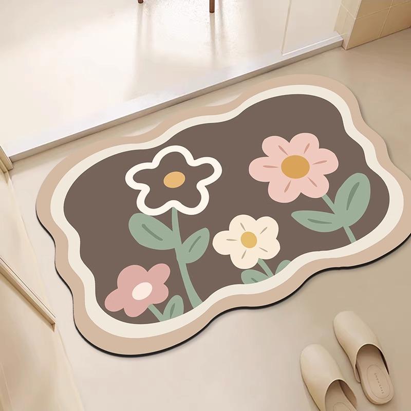Diatom Mud Soft Floor Mat Bathroom Quick Drying Toilet Door Mat Absorbent Non-slip Toilet Toilet Rug