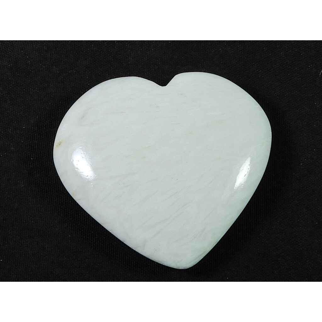 56Cts. 100% Natural Scolecite Designer Heart Crytsal Loose Gemstone 30X35MM SK-1854