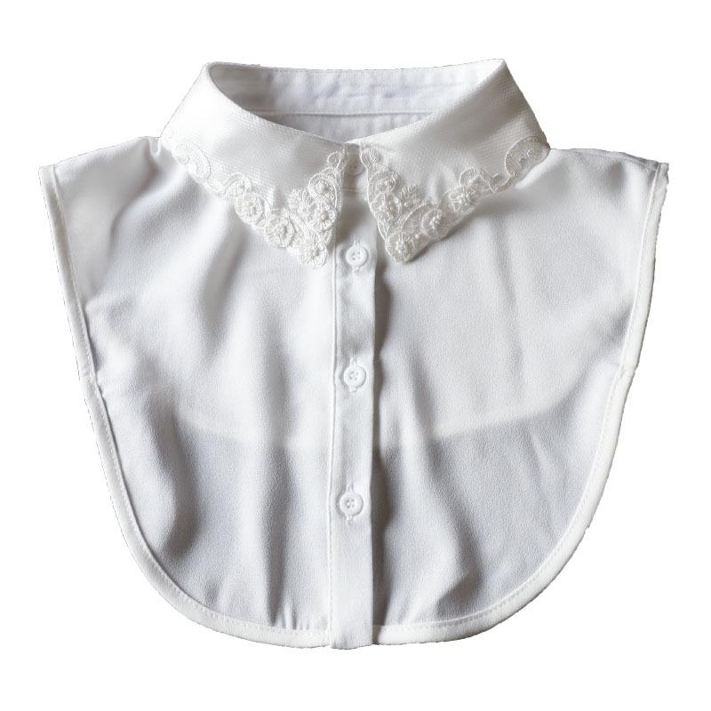 Handmade White Fake Collar for Women Lapel Shirt Detachable Collar Sweater Suits Removable Half Shirt False Collar Neck Ties