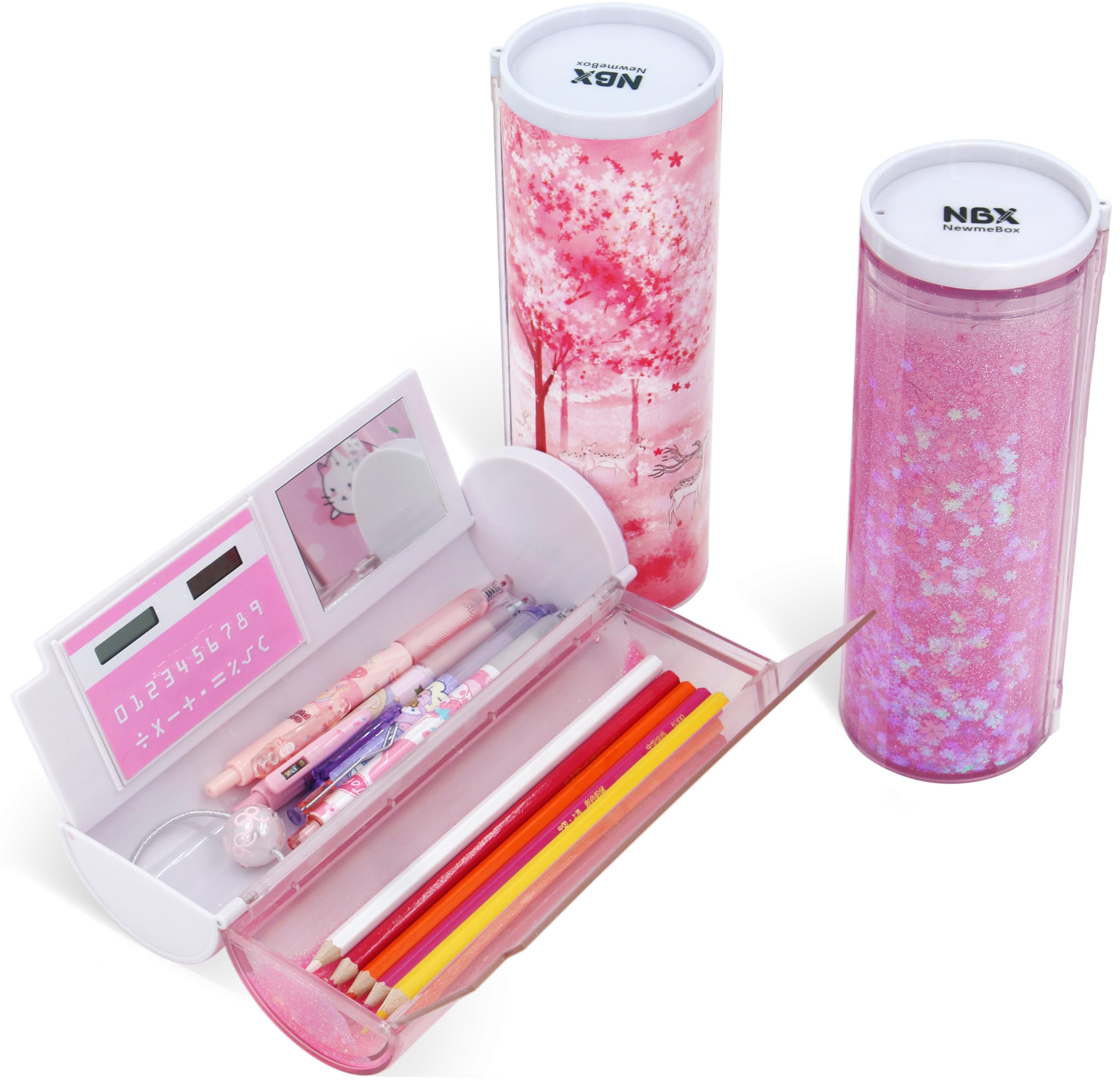 

Cute Pencil Case for Elementary School and High Large Standing Pencil Simple and Stylish Features and Clear Pen Pouch with Slim Cylindrical Quicksand