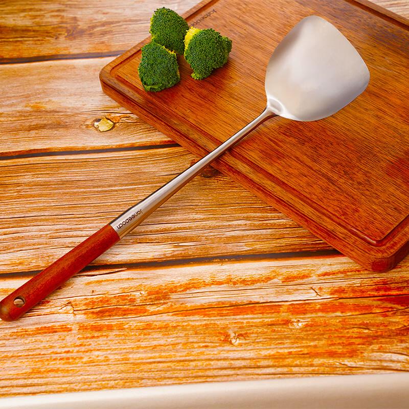 Stainless Steel Cooking Spatula with Wood Handle