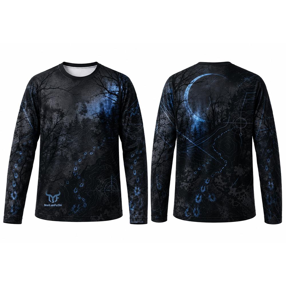 2026 New Outdoor Hunting Long Sleeve T-shirt Camo Compound Bow Graphic Camping Hiking Tops Lightweight Quick Dry Tees Men's Gift