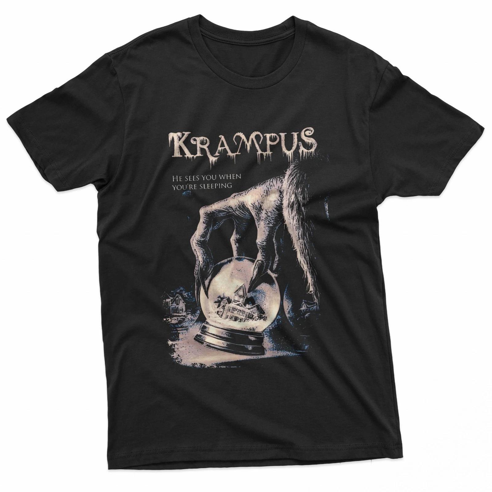 Krampusnacht Christmas Monster Krampus Lover Festive Horror Black 100% Cotton T-shirt Mens Tees Top S