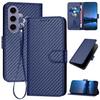 Carbon Fiber Leather Wallet Phone Case For Coque Samsung Galaxy S25 S24 S23 S22 S21 S20 Ultra FE Plus S25 Edge Cards Cover Funda