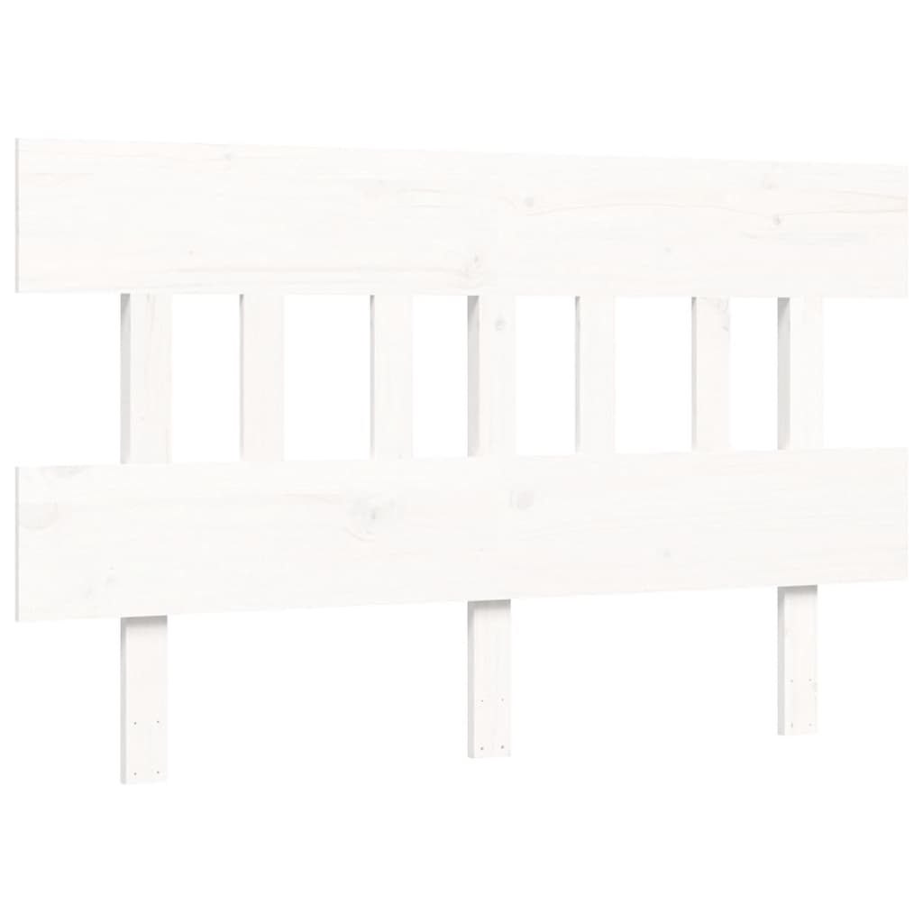 Vidaxl Bed Frame Without Mattress, White, 140X190 Cm, Solid Pine Wood