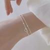 Korean Style Double Layer Heart Bead Bracelet for Women