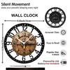 25cm Circular Iron Wall Clock with a Nautical Sextant Design
