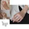 Trendy Geometric Butterfly Ring For Women Chic Adjustable Copper Fashion Jewelry