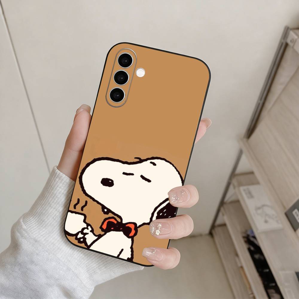 O-l Snoopy  Phone Case For Samsung Galaxy A73,A72,A71,A70,A53,A52,A51,Others Soft Black Cover