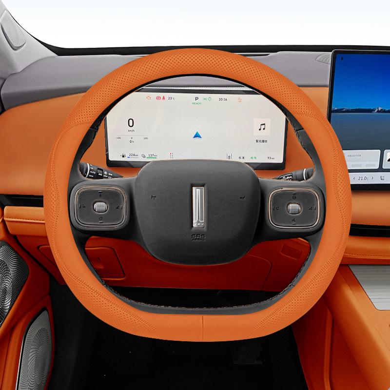 2024 Wey Lanshan Nappa Leather Steering Wheel Cover - Anti-slip, No-Sewing, All-Season 38cm