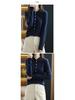 Women's Long-Sleeve Pure Wool Cardigan: Slimming, Fashionable Knitwear with Shirt Collar