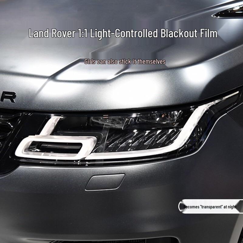 Suitable for Land Rover: Black TPU Headlight & Taillight Color-Changing Film - Transparent Black Warrior Sticker. Default
