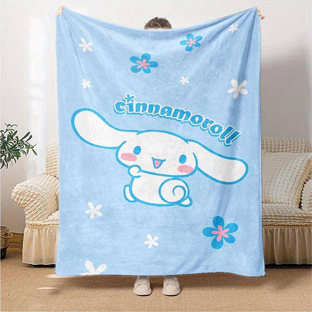 1pc Sanrio Cinnamoroll1 Blanket, Gift, for Men and Women, Soft Blanket, Good for Sofa Bed Couch Travel, Lightweight Flannel Blanket