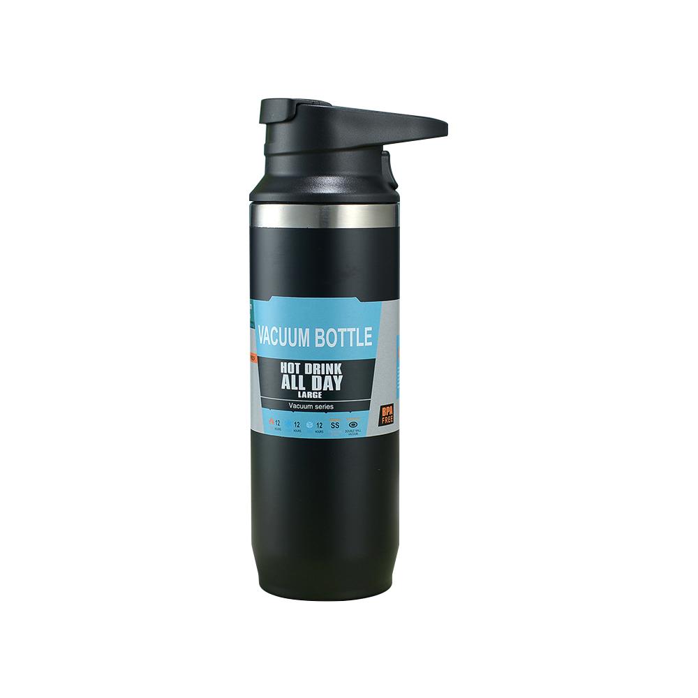 500ml 17oz Double Wall Insulation Water Bottle Sport Outdoor Portable Powder Coated Vacuum Flask with Handke Lid 0.5L