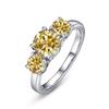 JoyceJelly S925 Silver Colors Moissanite Ring 2CT 4CT Total Full Moissanite Diamond Jewelry For Wedding Engagement Gift
