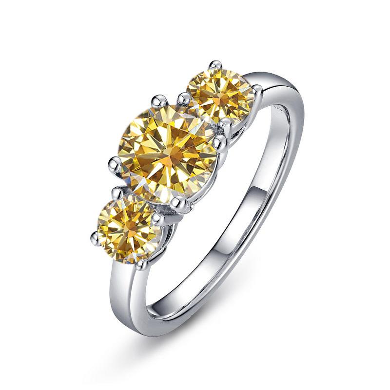JoyceJelly S925 Silver Colors Moissanite Ring 2CT 4CT Total Full Moissanite Diamond Jewelry For Wedding Engagement Gift