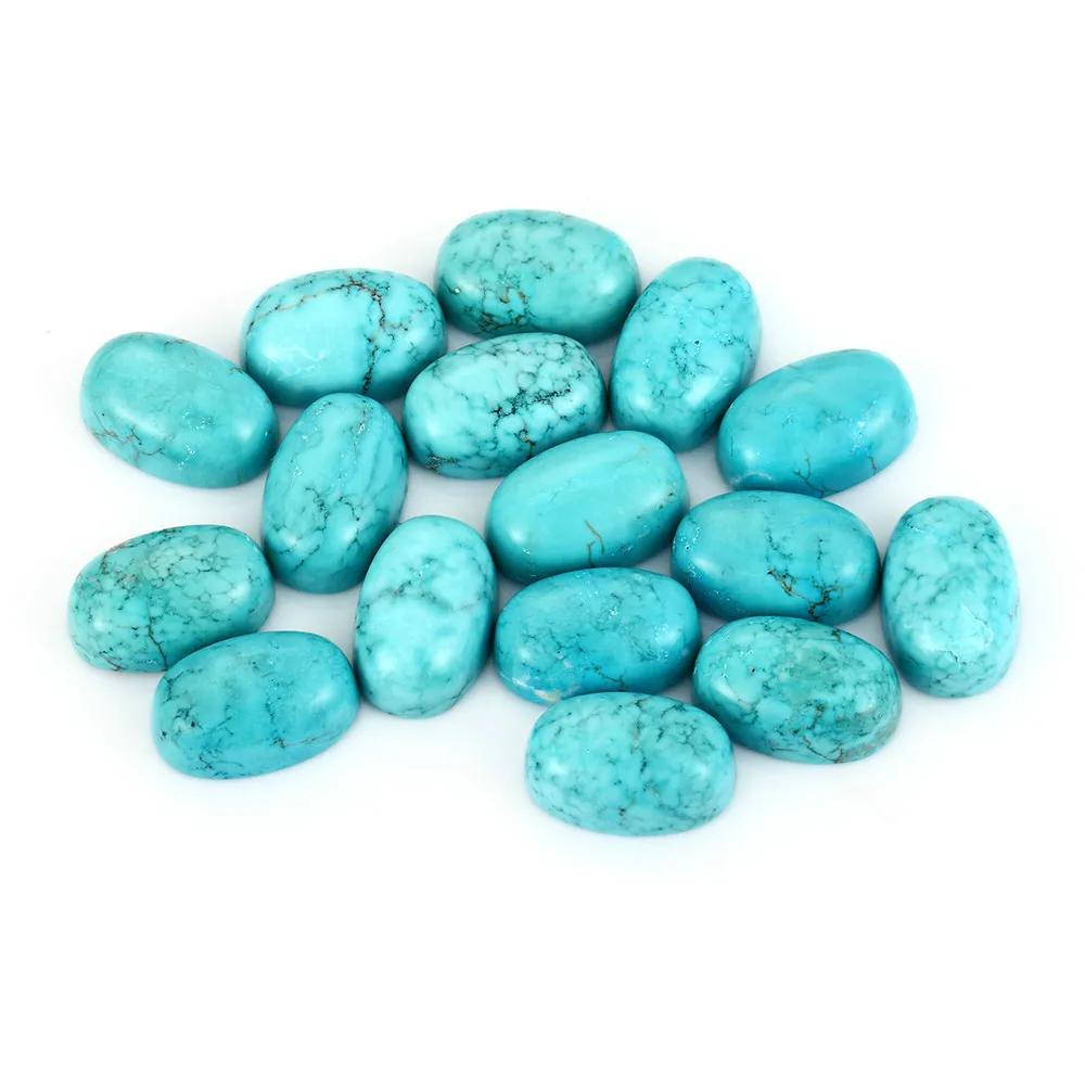 Anelli Ovali in Turchese Naturale 10x14MM Anello in Argento per Uomini Donne Lusso Vintage Gioielli Preziosi Regalo per Festa di Anniversario