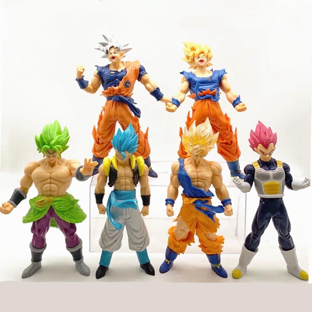 6 Stück Anime Dragon Ball Son Goku Gojita Broly Figur Vegeta Migatte no Gokui Set Modell Spielzeug und Puppensammlung Actionfigur