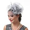 Teaparty Hat Cocktails Party Mesh Hat Hair Clip Female Mesh Flower Fascinator Hat Headpiece Role Play Accessory Headwear