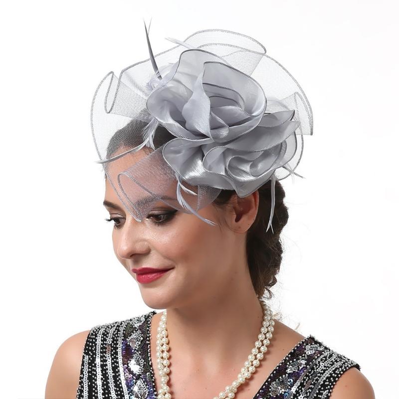 Teaparty Hat Cocktails Party Mesh Hat Hair Clip Female Mesh Flower Fascinator Hat Headpiece Role Play Accessory Headwear