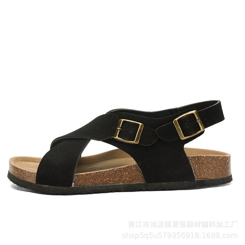 Summer men's cork open-toed casual fashion non-slip sandals breathable soft cool fashion versatile trendy slippers