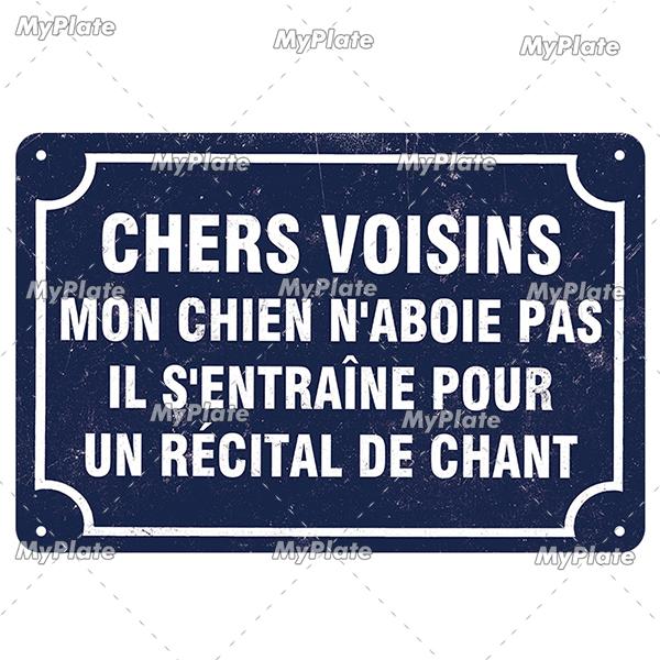 Attention Danger Words Metal Sign Vintage Plaque France Tin Sign Plate Wall Decor For Bar Club Man Cave Art Poster Custom