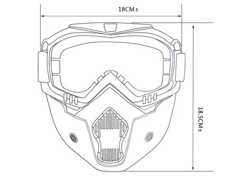 Harley Motorcycle Goggles and Face Mask - Sandproof, Windproof, Protective Off-Road Anti-Splash Helmet Visor