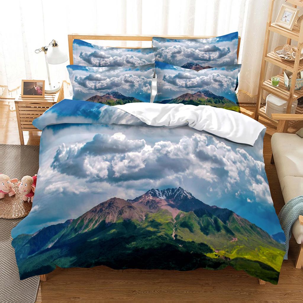 Comforter 3D Scenic Linen Woods Scene Forest Beautiful Natural Scenery Theme For Bedroom Decoration For Women Children Gifts