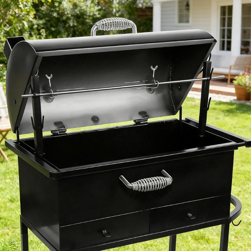 Robuster Federgriff aus Edelstahl für BBQ-Grill-Ersatz mit Schweißdesign und komfortablem Griff P9YB