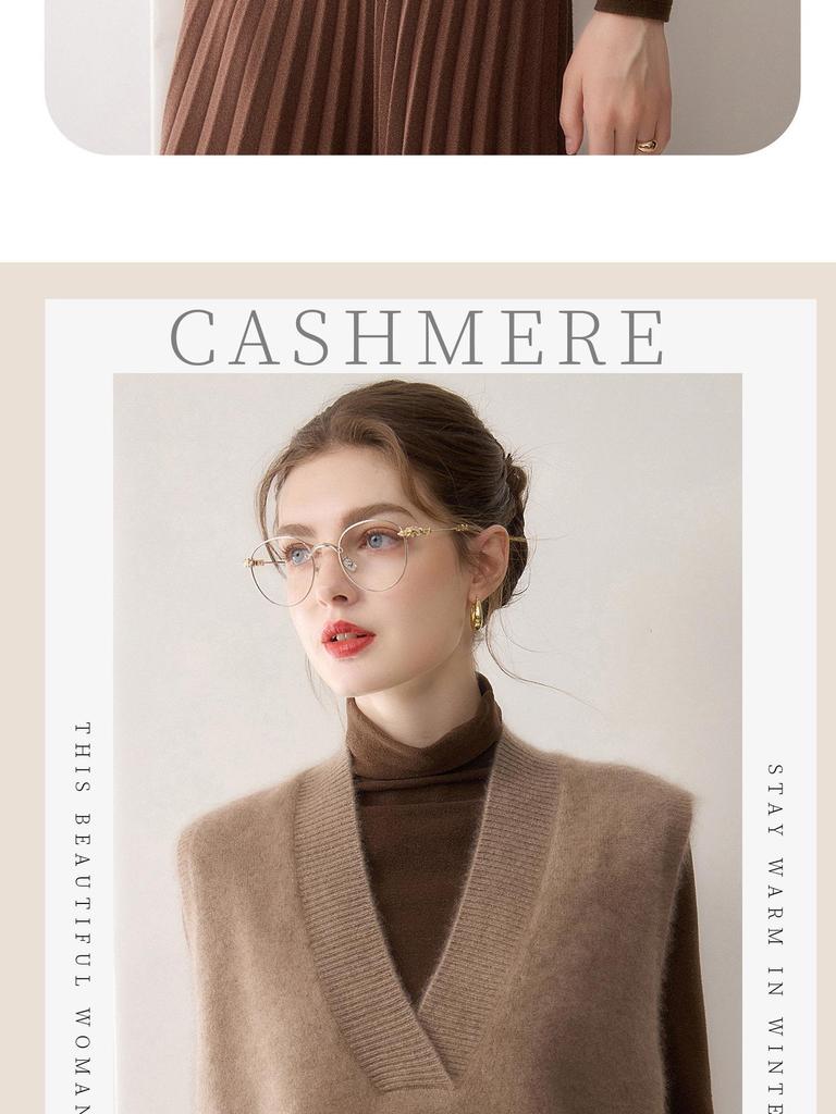 Women's Cashmere Knitted Sleeveless Sweater Vest for Autumn and Winter