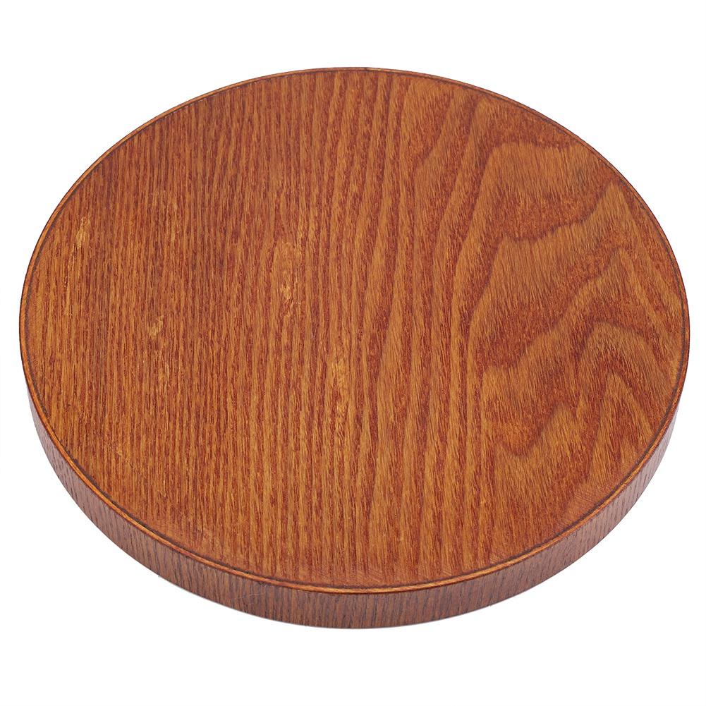 Rundt Serveringsbrett i Naturlig Tre Tallerken i Tre Te Mat Serveringsfat Retter Vann Drikke Serveringsfat 21cm