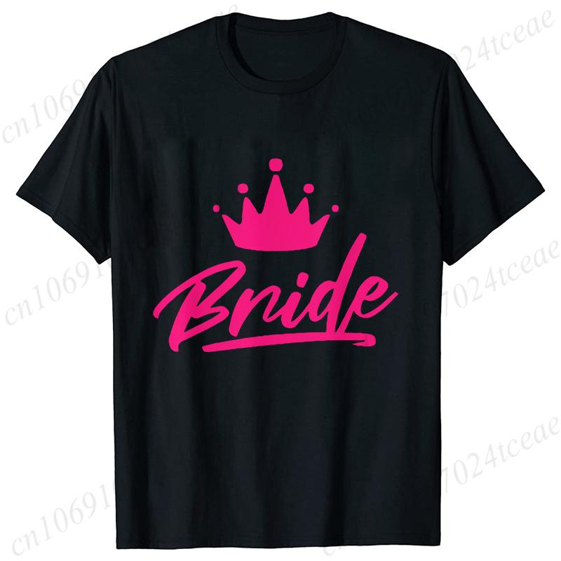 Team Bride TShirt Woman Bachelorette Single Farewell Party Blouses Bridal Shower Wedding Tops Casual ONeck Short Sleeved Tees