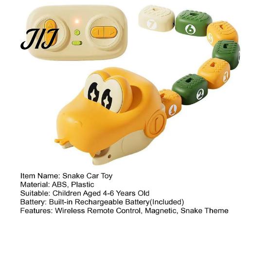 Interactive Snake Toy Set 1/2 Sets Remote Control Car Toy, Magnetic Eating Itself Game 2 Player Electric RC for Kids