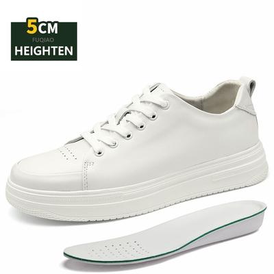Fashion New Summer Men's Sneakers Elevator Shoes Heightening Height Increase Insole 5CM High Heels Shoes Leather Sport Shoes Men Shoes