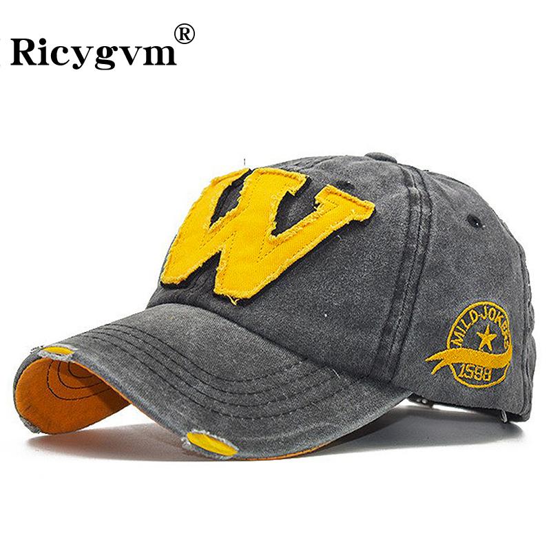 W-Letter Baseball Cap Fashion Outdoor Sun Visors Unisex Adjustable Cotton Sunshade Bonnet Hip Hop Holes Snapback Peaked Hat