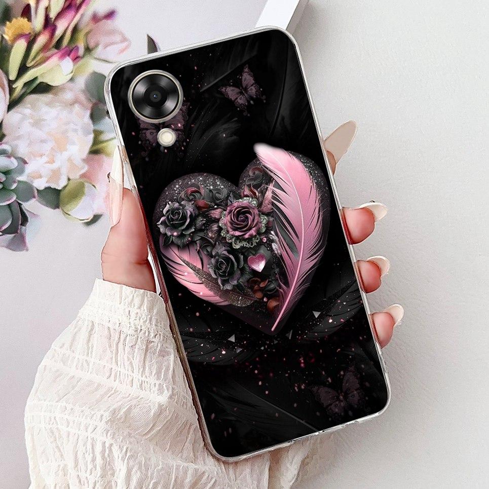 Case For Oppo A17k A17 4G Back Cover Oppo CPH2471 CPH2477 Colorful Butterfly Flower Painting Phone Cases Transparent Soft TPU