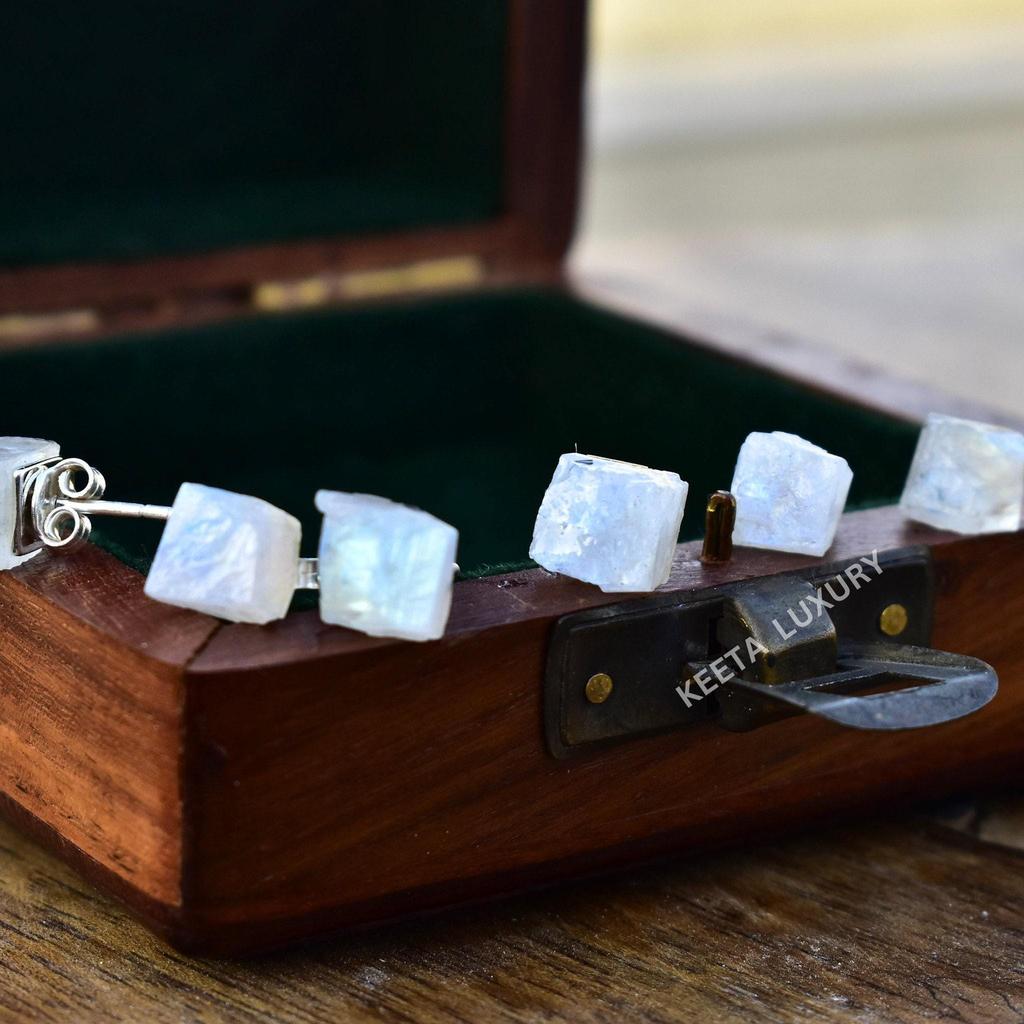 Raw Moonstone Earrings, Raw Crystal Stud Earrings, June Birthstone, Silver Stud Earring, Raw Gemstone Studs, Gift for Her, Celestial Jewelry