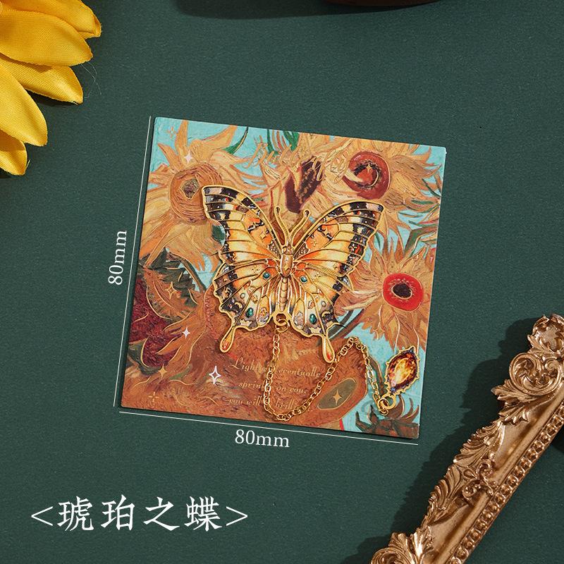 Oil Painting Butterfly Bookmark Retro Shaped Clip for Books Special Gift Reading Lovers Unique Student Study Bookmark Accessory