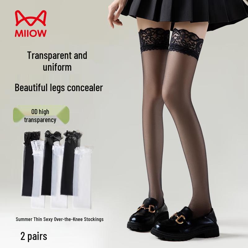 Sexy Spitzenstrümpfe über dem Knie mit Schleife