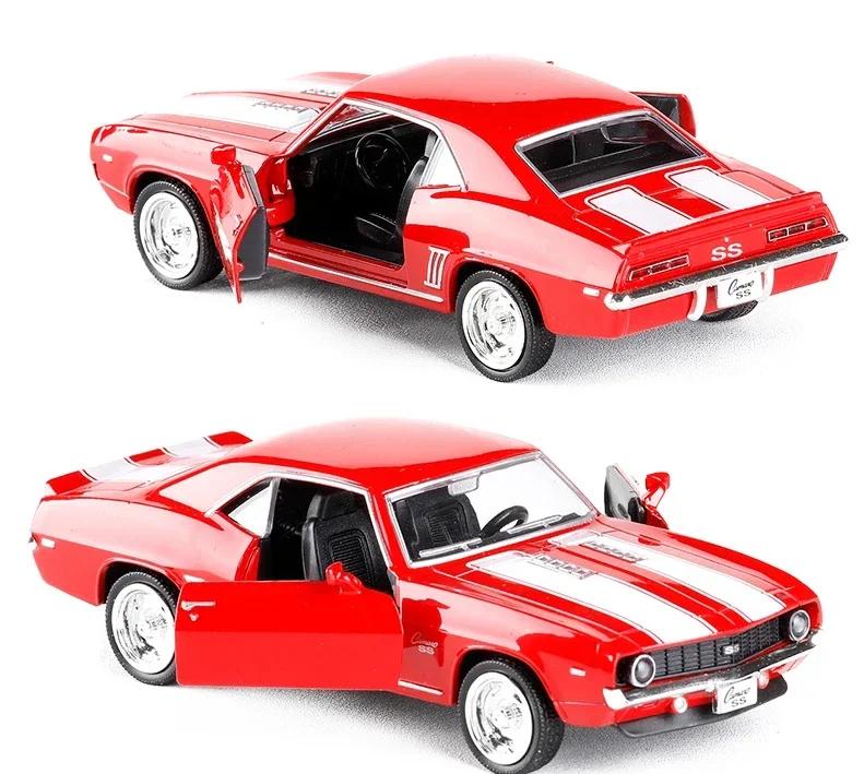 1:36 Chevrolet USA 1969 Camaro SS Vintage Matt Schwarz Diecast Metall Auto Modell Spielzeug Für Sammlung Geschenk Kinder A318