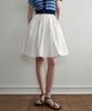 Roeil Shirred Flare Half-Line Skirt - Ivory