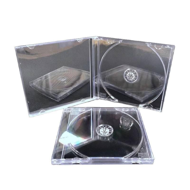 Dicke transparente CD-Aufbewahrungsbox mit zwei Scheiben und Einsteckseite