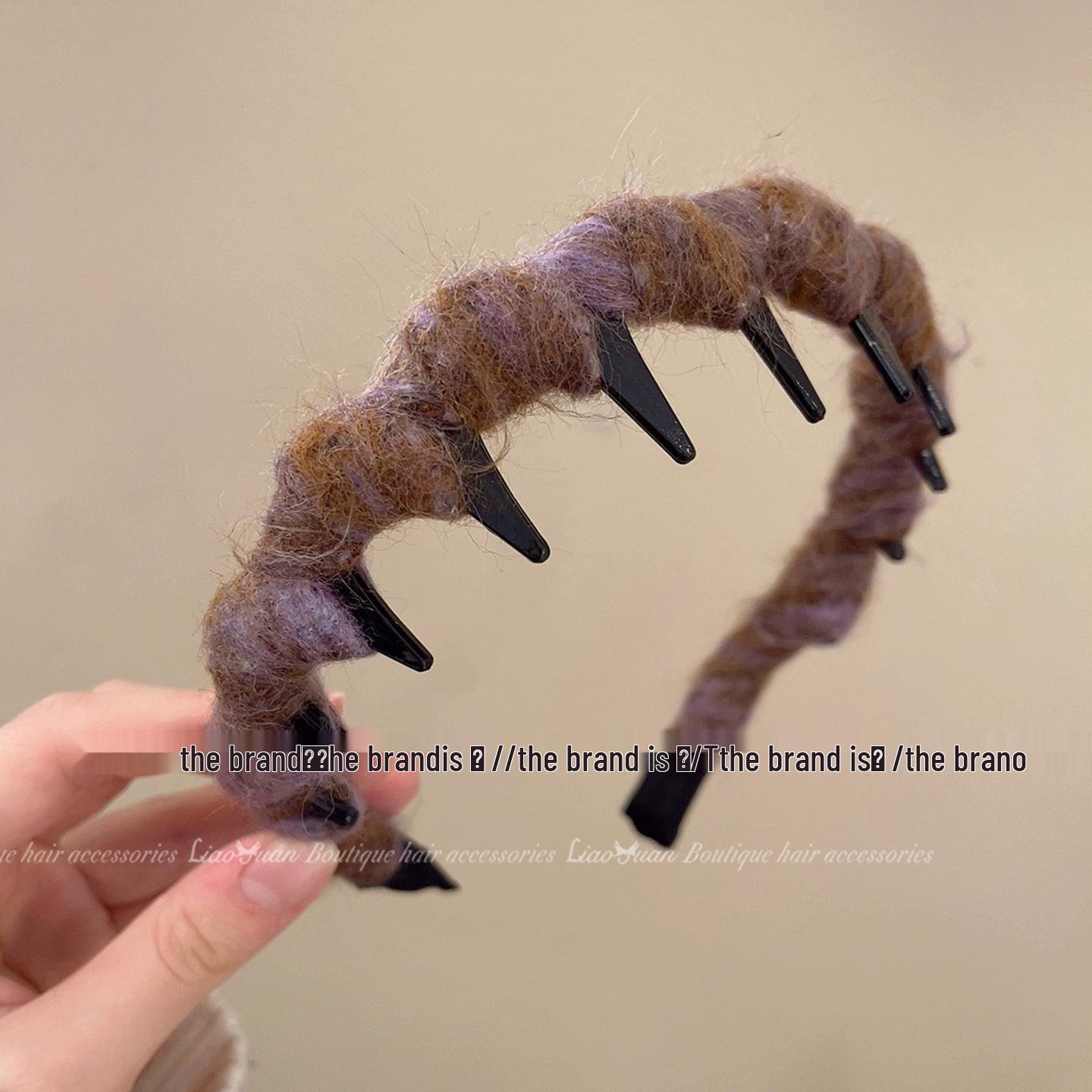 

Gradient Wool Hairband for Women - Elegant High Forehead Style, 2025 New Design, Daily Wear, Non-Flattening Hair Accessory