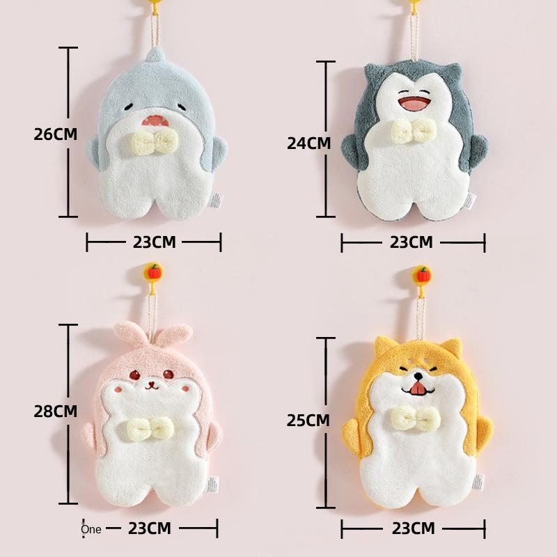 Hand Towel Hanging Household Children's Cute Cartoon Absorbent Hand Towel Bathroom Kitchen Quick-drying Towel