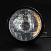 Universal 6.3'' Motorcycle Turn Signals Headlight Amber Light Bike H4 35W
