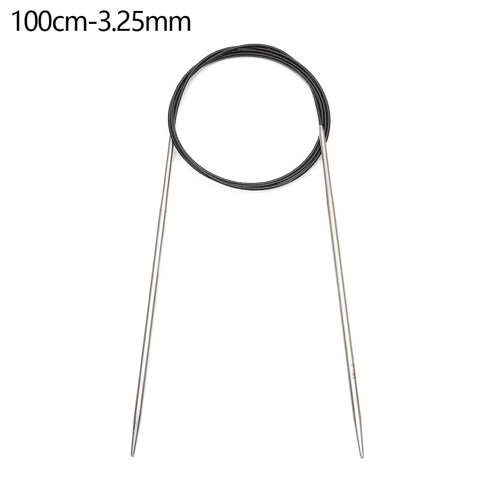 80/100cm Stainless Steel Circular Needle Round Weaving Knitting Needles Handmade Crochet Hook DIY Crafts Household Sewing Pins