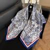 Fashion Twist Silk Scarf Color Block Printed Scarf Twill Silk Large Square Scarf 91x91cm Shawl Sunscreen Travel Headscarf