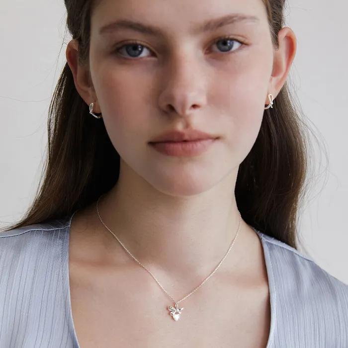(Silver 925) Pretty Heart Pendant Necklace NZ2407