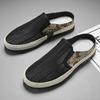 Fashion Men Canvas Shoe Slip-on Half Slipper Shoes Mens Fashion Breathable Casual Shoes Lazy Flats Shoes Men Loafer Zapatillas De Hombre